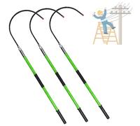 ByBoDi Portable Anti-electrocution Fiberglass Safety Tool,Insulated Electrician Rescue Hook,Load Capacity 220lb,with Anti-Slip Handle,for Power Station,Factory,Auto Maintenance 3.3ft/1m-3pack