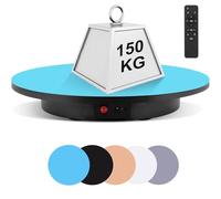 ByBoDi Rotating Platform Photography Turntable,23.6In Remote Large Motorized Electric Turntable,Control +5 Colors Backgrounds,for Products Display,Live Show 60CM-Black
