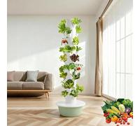 ByBoDi Vertical Hydroponics Growing System,Indoor Outdoor Self-Watering Hydroponic Tower, Garden Planter Tower with Pump for Herbs, Fruits and Vegetables 5Layer-WithLight