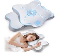 BYBSRLL Memory Foam Pillow for Neck Pain Relief, Cervical Pillow with Ergonomic Support for Side, Back, and Stomach Sleepers, Removable and Washable Cooling Ice Silk Cover, White