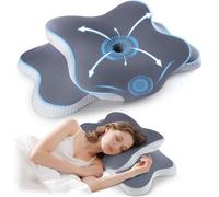 BYBSRLL Memory Foam Pillow for Neck Pain Relief, Cervical Pillow with Ergonomic Support for Side, Back, and Stomach Sleepers, Removable and Washable Cooling Ice Silk Cover, Grey