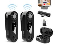 BYBUKCKR 2 Pcs Wireless Lavalier Microphone for iPhone iPad with Charging Case, Mini Mic Lapel Microphone with Noise Cancellatio for Vlog YouTube,Tiktok,Interview Recording