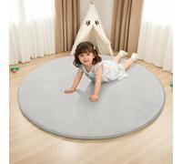 BYBYME 3cm Thick Baby Play Mat for Floor, Ø120cm Foldable Playpen Mat with Non-Slip Backing for Infant, Kids and Toddler Crawling, and Perfect Carpets for Yoga, Exercise, Grey