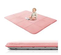BYBYME 3cm Thick Baby Play Mat for Floor, 150 * 200cm Foldable Playpen Mat with Non-Slip Backing for Infant, Kids and Toddler Crawling, and Perfect Carpets for Yoga, Exercise, Pink