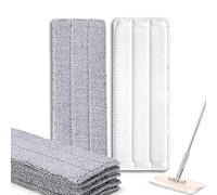 Bycarm 13" x 4.9" Microfiber Mop Replacement Pads (6 Pack, Grey) for 13-Inch Flat Mop & Bucket Set, Compatible with Bosheng, Libman, Joy, Hardwood, Stone, Tile & Laminate Floors
