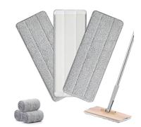 Bycarm 3 Pack Microfiber Mop Replacement Pads Compatible with Bosheng, Joymoop Flat mop or Squeeze Mop Bucket Set, Washable and Reusable 13" x 4.9" Wet/Dry Flat Mop Pads for Cleaning Floor