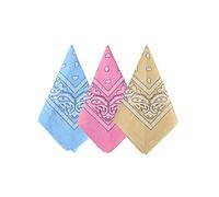 Bycc Bynn 3 Pack 100% Cotton Paisley Pattern Bandanas Face Mask Square Scarf Headwea(Light Blue + Pink + Beige)