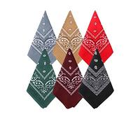 Bycc Bynn 3 Pack 100% Cotton Paisley Pattern Bandanas Face Mask Square Scarf Headwea(S- 6 Pack-1)
