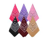 Bycc Bynn 3 Pack 100% Cotton Paisley Pattern Bandanas Face Mask Square Scarf Headwea(S- 6 Pack-2)