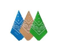 Bycc Bynn 3 Pack 100% Cotton Paisley Pattern Bandanas Square Scarf Headwear (Dark Yellow + Blue + Light Green)