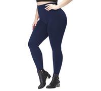 Bycc Bynn Women's Fleece Lined High Waist Seamless Leggings Plus Size Winter Thermal Tights - One Size (Navy, One Size)