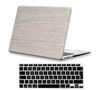BYCeKe Case Compatible with MacBook Air 13 inch 2021 2020 2019 & 2018 Release A2337 M1 A2179 A1932 with Touch ID, Protective MacBook Air 2020 Case Snap On Hard Shell & Keyboard Cover, Wood Grain Grey