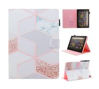 BYCeKe Case for Amazon Fire HD 8 & 8 Plus Tablet (12th/10th Generation 2024/2022/2020 Release) 8" Slim Fit PU Leather Smart Folio Stand Cover for Fire HD 8 Tablet Case with Auto Wake/Sleep,Pink Marble