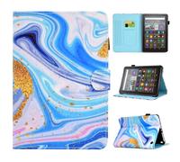 BYCeKe Case for Fire HD 8 Tablet Case & Fire HD 8 Plus Cover (12/10th Gen, 2024/2022/2020 Release) 8" Slim PU Leather Stand Cover for Amazon Fire 8 inch Tablet, Auto Wake/Sleep, Blue Marble