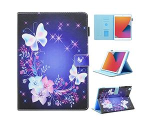 BYCeKe Case for iPad 6th Generation 2018 /iPad 5th Generation 2017 Case 9.7 inch iPad Air 2/1 Cover Slim PU Leather Shell Multi-Angle Viewing Stand Cover with Auto Wake/Sleep, Butterfly Basket
