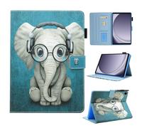 BYCeKe Case for Samsung Galaxy Tab A11+ Plus/A9+ Plus 11 inch 2025/2023 Galaxy Tab A9 Plus Case, Slim PU Leather Flip Hard Shell Stand Cover for Galaxy Tab A11+ Case, Auto Wake/Sleep, Doctor Elephant