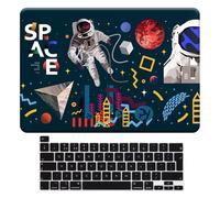BYCeKe Compatible with MacBook Pro 13 inch Case M2 2024 2023 2022-2016 M1 A2338 A2289 A2251 A2159 A1989 A1706 A1708 with/without Touch Bar, Slim Hard Shell Plastic Case&Keyboard Cover, Space Astronaut