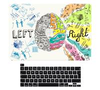 BYCeKe Compatible with New MacBook Pro 13 inch Case 2024 2023 2022-2016 Release M2 M1 A2338 A2289 A2251 A2159 A1989 A1706 A1708 Slim Plastic Hard Shell Protective Case & Keyboard Cover, Cartoon Brain
