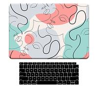 BYCeKe for MacBook Pro 13 inch Case M2 M1 2026 2025 2024 2023 2022-2016 | Art Face MacBook Pro 13.3 Case, Boho Abstract Line Drawing Print Hard Cover for Mac Book Pro 13 Laptop Case+Keyboard Cover