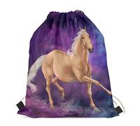 BYCHECAR Childs Personalised Galaxy Pe Bag Girls School Bags Horse Swimming Bags for Kids String Gym Ruck Sack Men Women Beach Travel Backpack