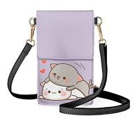 BYCHECAR Cute Cat Crossbody Cell Phone Purse with Touchscreen Women Crossbody Phone Purse Leather Shoulder Bag Cellphone Wallet