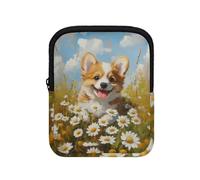BYCHECAR Cute Corgi Daisies Gym Water Bottle Pouch Convenient Tumbler Pouch Bag 20oz 30oz 40oz Cup Storage Pocket Tumbler Zipper Accessories