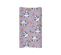 BYCHECAR Panda Flower Changing Pad Cover for Baby Girls and Boys Table Pad Covers Stretchy Soft Diaper Change Table Sheets Cover Purple