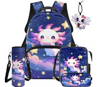BYCHECAR Pink Cute Capybara 5 Piece Girls School. Backpack with Lunch Box Pencil Box Water Bottle Sleeve Leather Pendant Preschool Backpack Boys 17 Inch Large Capacity Bookbag Toddier Kids Gifts