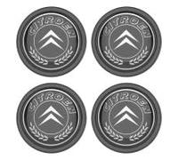 BYCHKA 4 x 60mm Hubcap Sticker for Citroen C3 Aircross 2017 2018 2019 2020 2021 2022 2023 2024, Hub Centre Cover Decorative Sticker Hub Caps Badge Scratch Resistant and Rust Proof,Black
