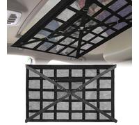 BYCHKA Car Roof Luggage Net for Abarth 500e 2023-2024, 90x65cm Large Capacity Storage Net Adjustable Strap Double Layer Mesh Car Roof Organizer
