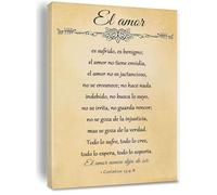 BYCIFRLG 1 Corintios 13:4-8 Wall-Art in Spanish: Love Is Patient Love Is Kind for Decor(Unframed,08x12inch(20x30cm))