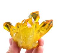 BYCIFRLG Crystal Cluster Citrine Ornament Rock Clear Quartz Gemstone Figurine for, Home Decor,400g