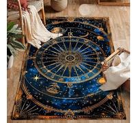 Bycmuoz Celestial Compass Kids Rugs, 180x300cm, Astrology Decor Bedroom Carpet, Mysterious Galaxy Universe Machine Washable Foldable Rug, Cozy Pet Friendly Non Slip Carpets for Study Room Indoor