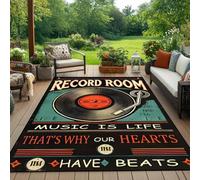 Bycmuoz Music Record Room Decor Rugs, 60x110cm, Vintage Musical Cassette Runner Mat, Beautiful Music Beat Soft Low Pile Rug, Soft Durable Non-Slip Throw Rugs for Floor Family Kitchen