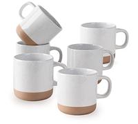 BYCNZB 12 oz Coffee Mug Set for 6, Tea Cups with Handle for Coffee, Tea, Cocoa, Milk (White)