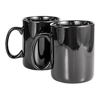 BYCNZB 30oz Super Large Ceramic Coffee Mugs Large Handles Set of 2 (black)