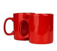 BYCNZB 30oz Super Large Ceramic Coffee Mugs Large Handles Set of 2 (Red)