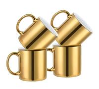Bycnzb Coffee Mugs gold Ceramic Mug set of 4 Ceramic Cups for Coffee, Tea, Cocoa (12oz)