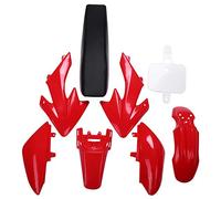 BYCUFF 8Pcs 50Cc 110Cc 125Cc 140Cc Plastic 4-Stroke Crf50 Pit Off-Road Bike Set Mudguard Seat - Motorcycle Motorcycle Diy Kits Red