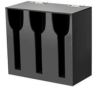 BYCUFF Acrylic Utensil Dispenser Cutlery Organizer with 3 Compartment Black Silverware Holder Plastic Flatware