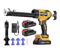 byczone Electric Caulking Gun with 2x2.0Ah Batteries, 6 Adjustable Speeds, Anti-Drip, LED Light, 300ML Cordless Silicone Sealant Gun for Sealing, Filling, Leak Proof, DIY