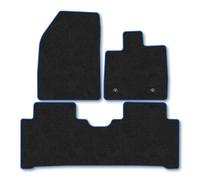 BYD Atto 3 (2025+) Car Mats Accessories Tailored Fit Carpet Floor Mats Non Slip Blue Trim Full Coverage Compatible Accessory Front Rear Set Anti Slip Granulated Backing Hand-Finished Clips