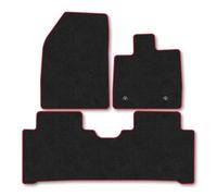 BYD Atto 3 (2025+) Car Mats Accessories Tailored Fit Carpet Floor Mats Non Slip Red Trim Full Coverage Compatible Accessory Front Rear Set Anti Slip Granulated Backing Hand-Finished Clips