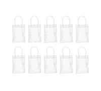 Bydezcon 10pcs PVC Clear Bags With Handle Present Wrapping Organizer Supplies For Children Girl Boys Organize Bags With Handle