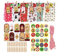 Bydezcon 24 Pack Gift For Kids Teenagers Paper Bags Christmas Candy Gift Bags Pouch Candy Gift Bag Assembled By Yourself Snacks Candy Bags