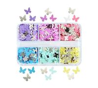 Bydezcon Butterfly Glitter Sequins Sparkling Sequins Mix Nail Glitter Mix Manicure Decoration Sparkling Sequins For Art