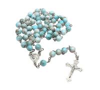 Bydezcon Catholic Markings Beads Rosary Necklace Crosses Religious Chain Prayer Pendants Jewelry For Womens Baptisms