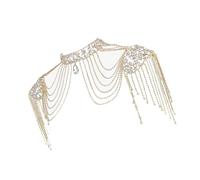[Bydezcon] Crystal Tassel Arm Chain Women Body Jewelry Multilayer Shoulder Body Jewelry Shoulder Chain Necklace for Any Occasion