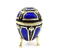 Bydezcon Egg Jewelry Trinket Box With Hinged Classic Hand-Painted Enamel Ornaments Vintage Jewelry Organizer For Home Decorations Enamel Trinket Box