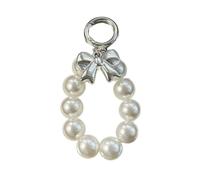 Bydezcon Key Chains for Women, Elegant Artificial Pearls Bowknot Keychain Charm Acrylic Bead Keyring Fashionable Bag Pendant For Handbags And Backpacks